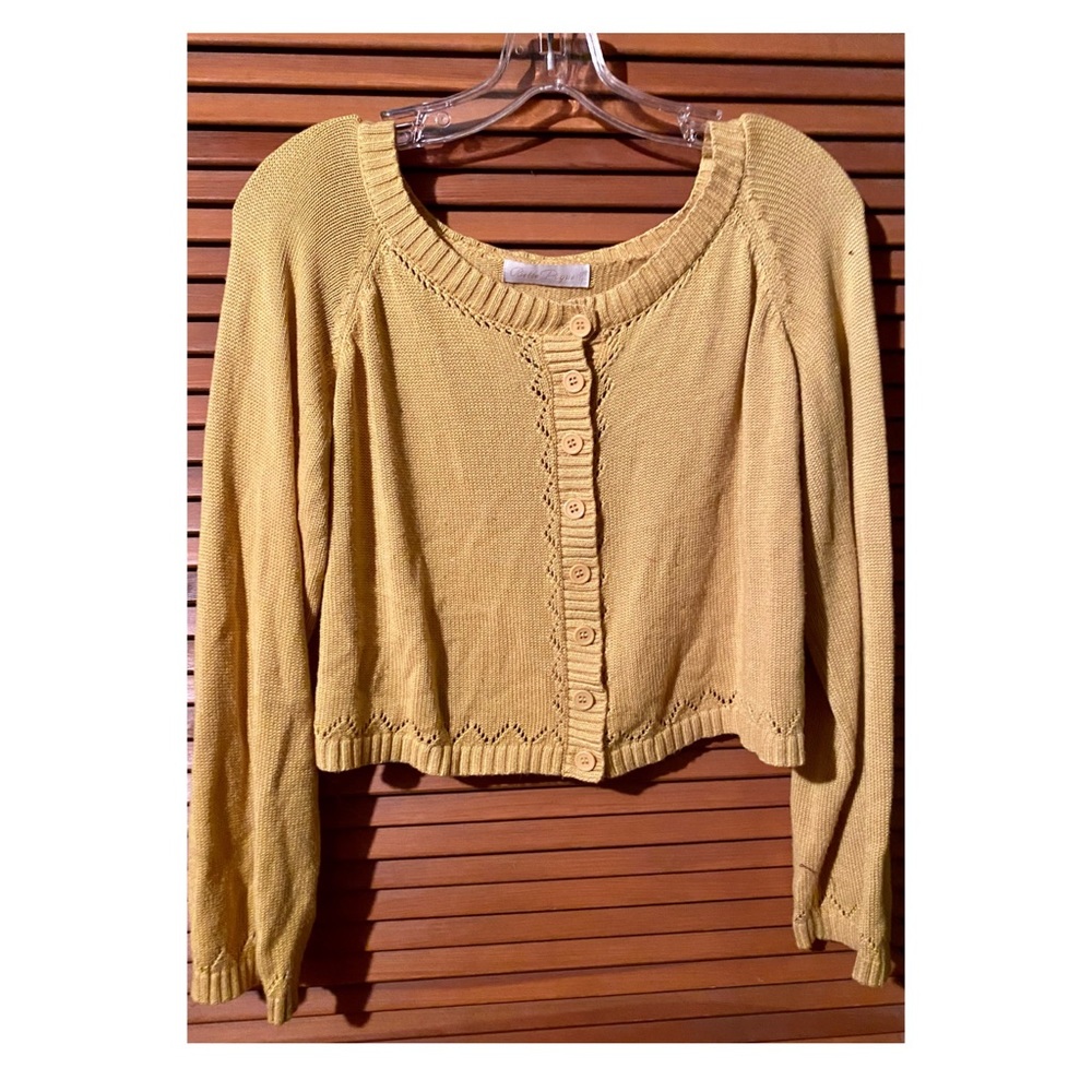 Belle Poque mustard cropped cardigan